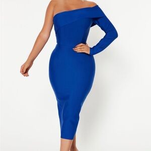 Royal blue bandage dress